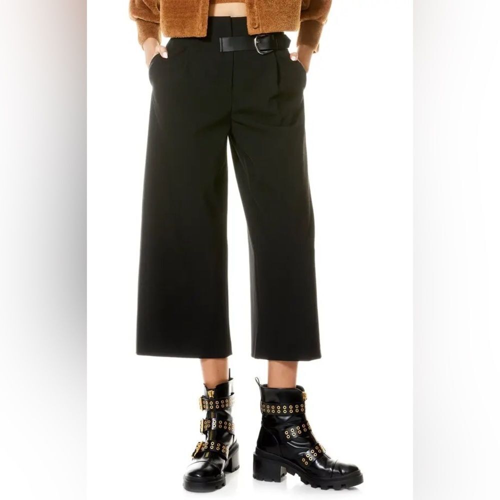 ALICE + OLIVIA adelina belt tab crop wide leg pants